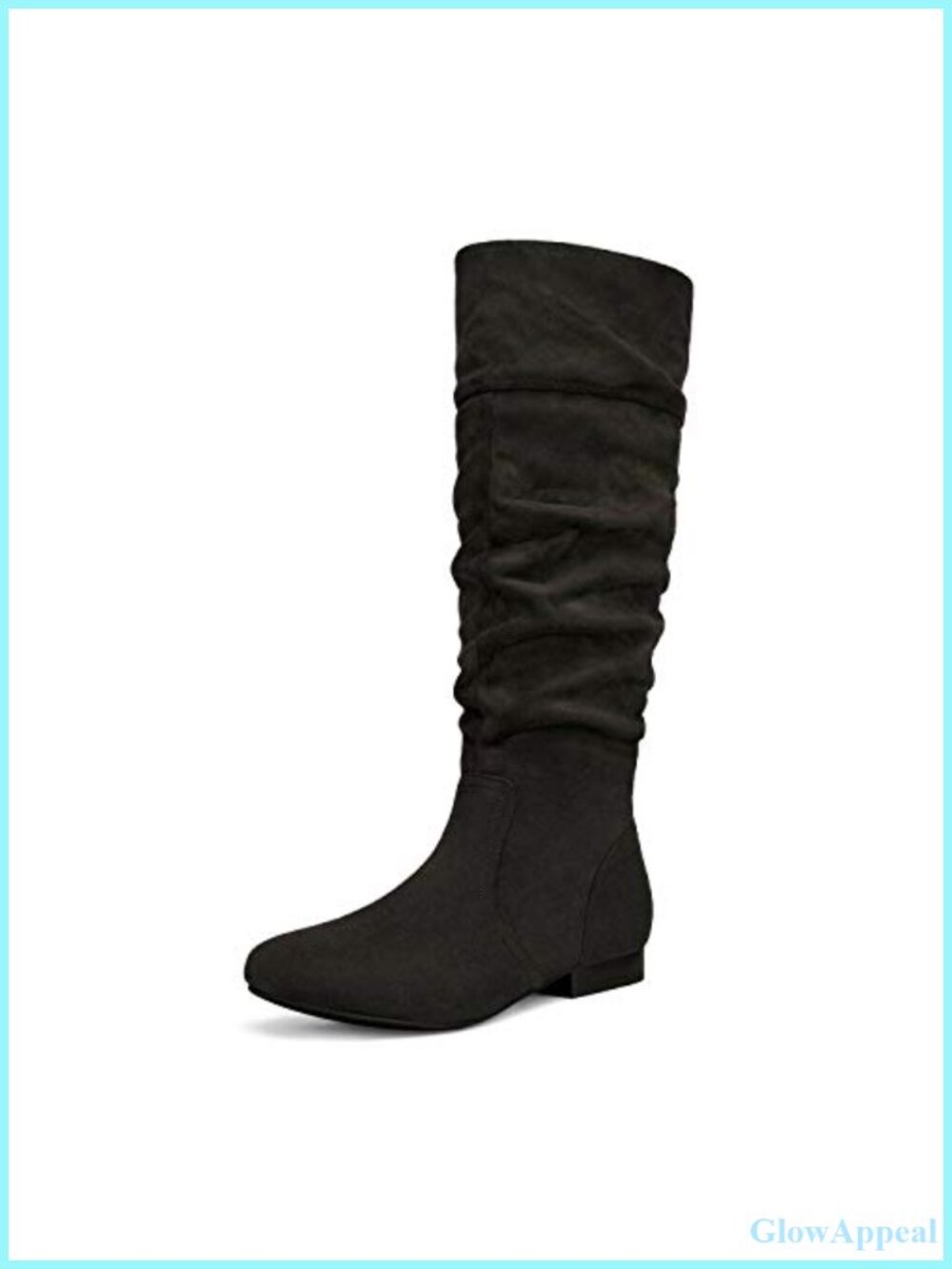 Faux Suede Knee High Slouchy Boots Faux Fur Lined Ruched Winter